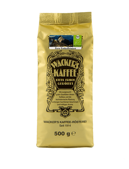 Wacker's Kaffee Peru Bio Entkoffeiniert in Goldtüte
