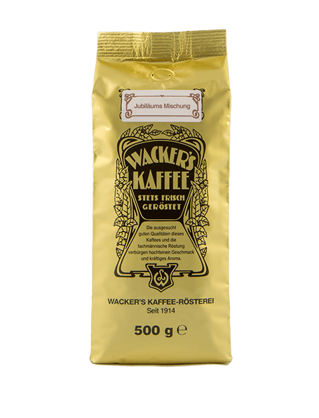 Wacker's Kaffee Jubiläumsmischung in Goldtüte