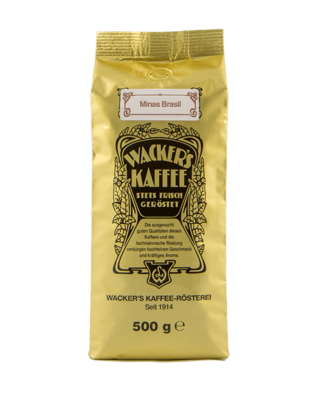 Wacker's Kaffee Minas Brasil in Goldtüte